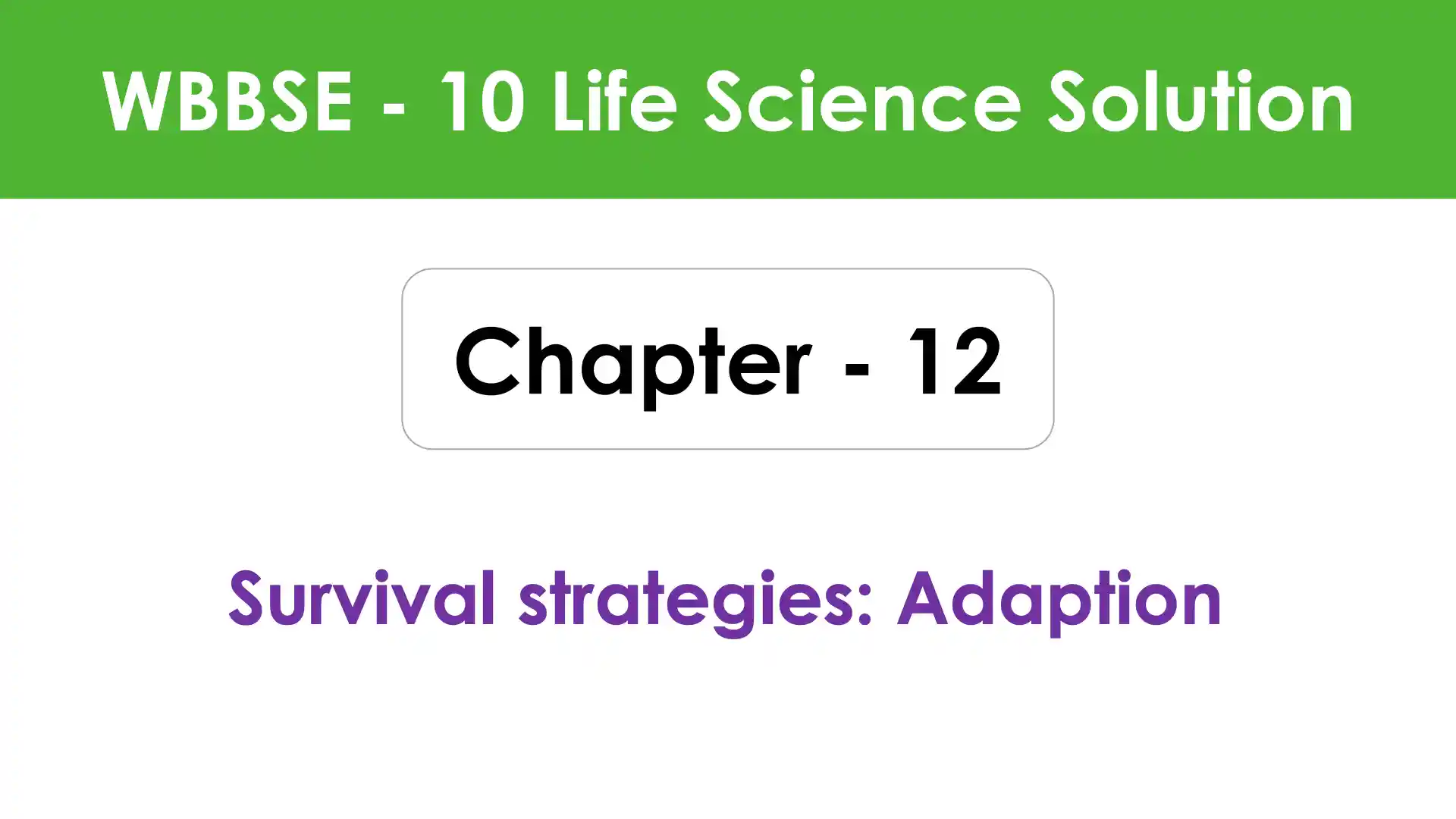 Survival strategies_ Adaption