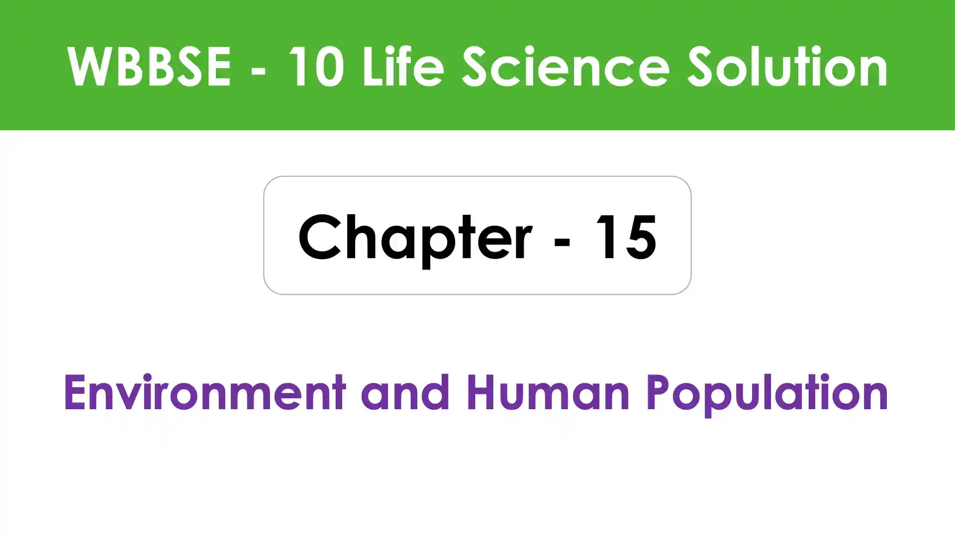 Environment and Human Population