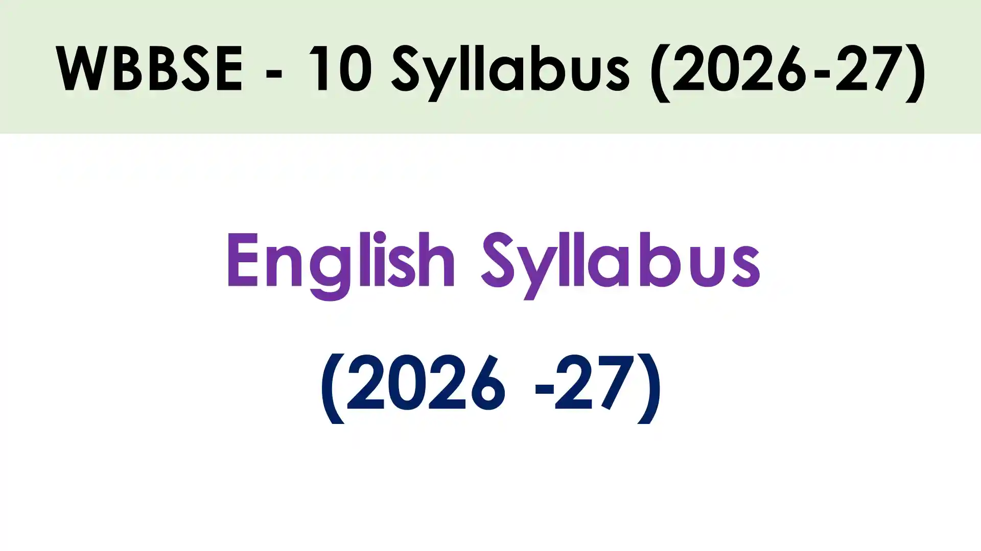 English Syllabus