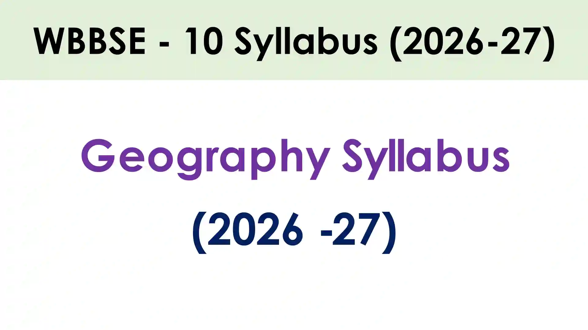 Geography Syllabus