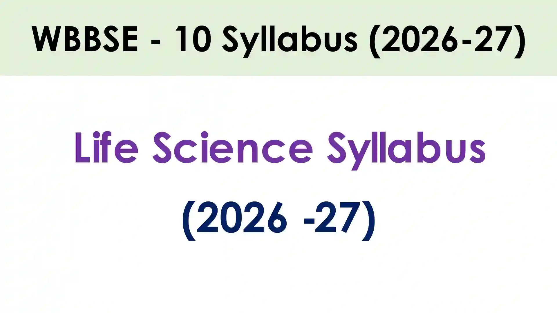 Life Science Syllabus