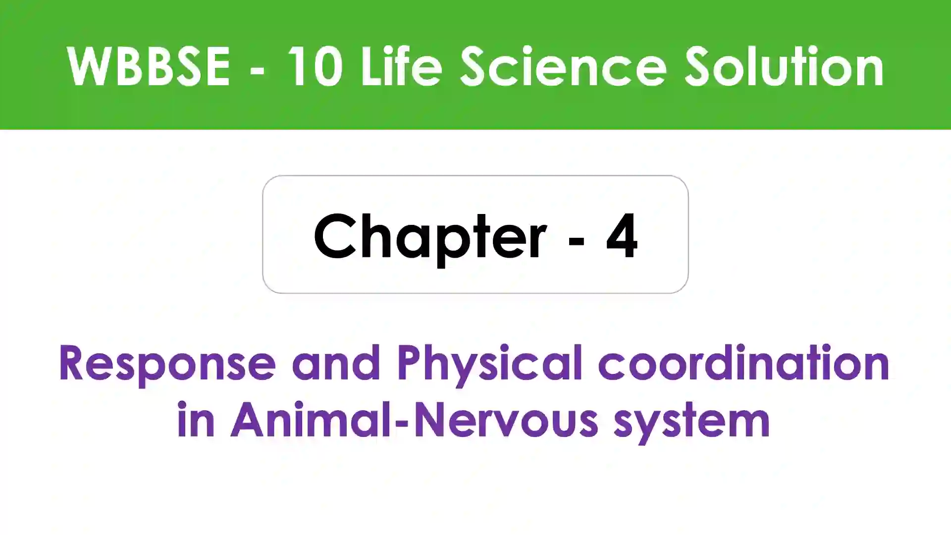 Response and Physical coordination in Animal-Nervous system