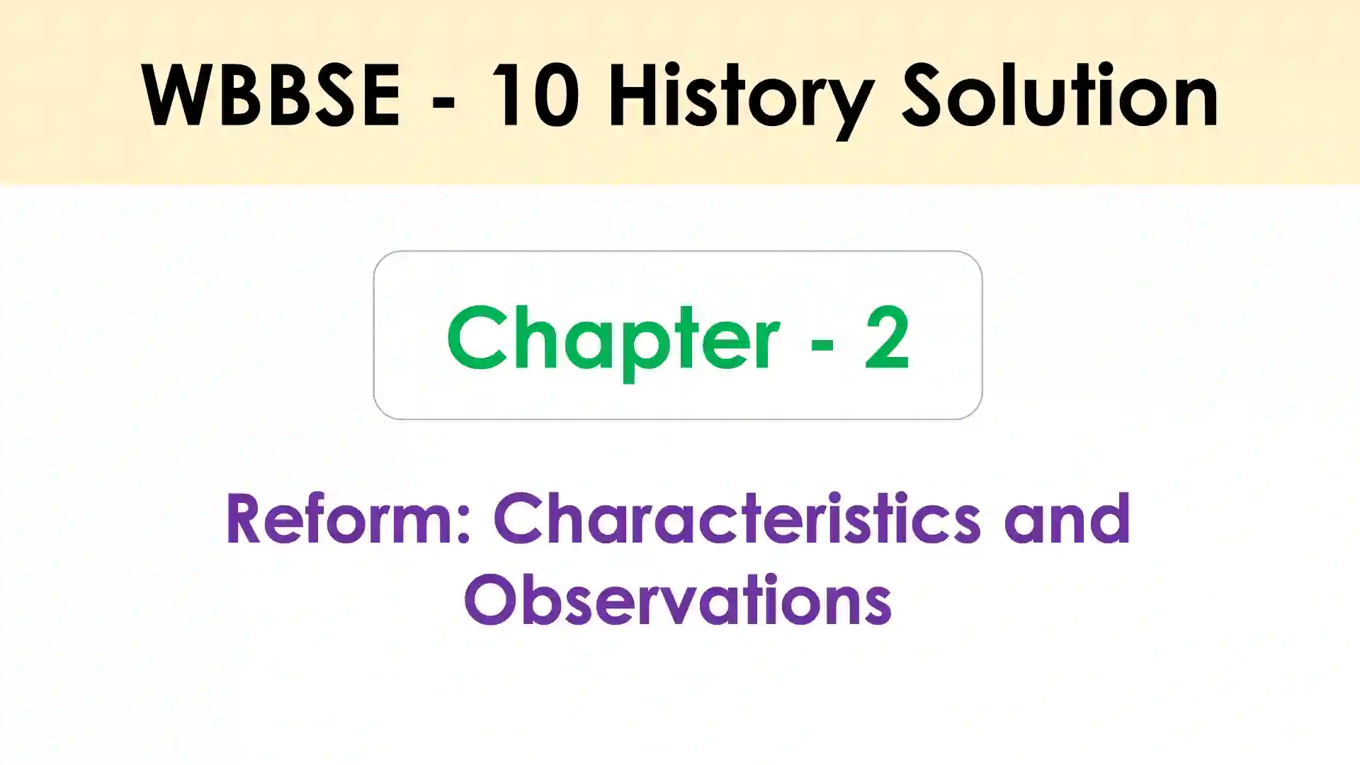 Reform Characterisics and observation