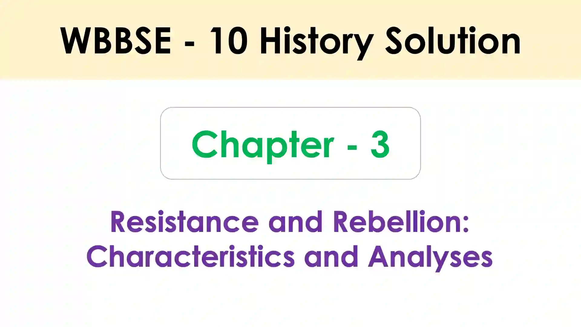 Resistance and Rebellion Characteristics and Analyses