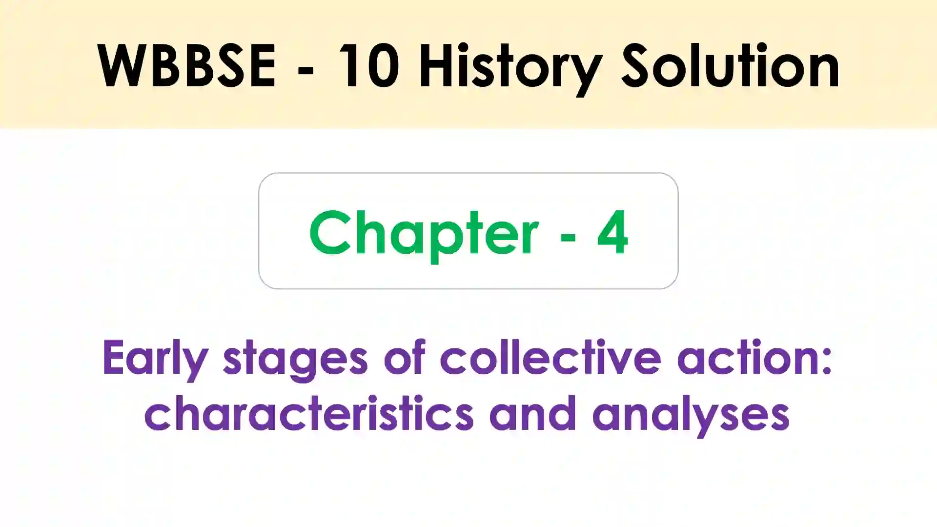 Early stages of collective action characteristics and analyses