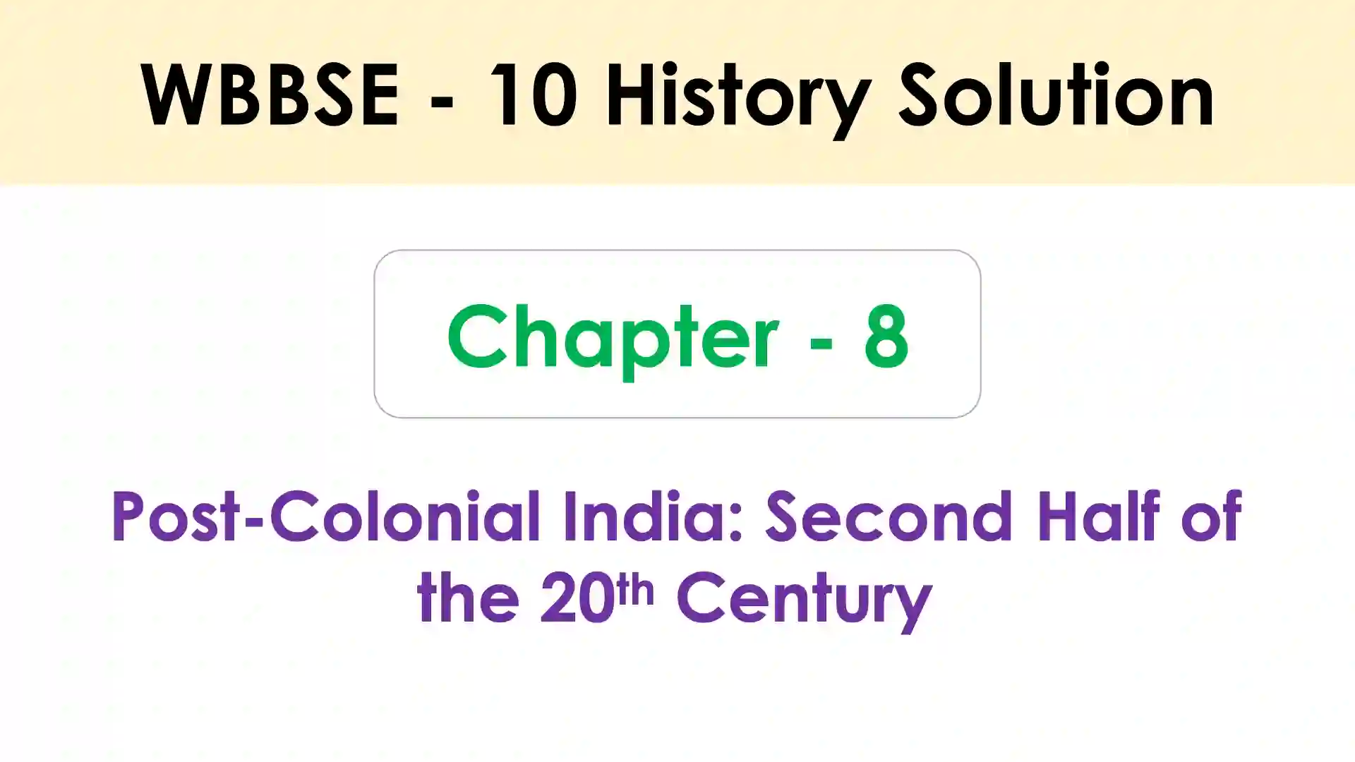 Post-Colonial India Second Half of the 20th Century