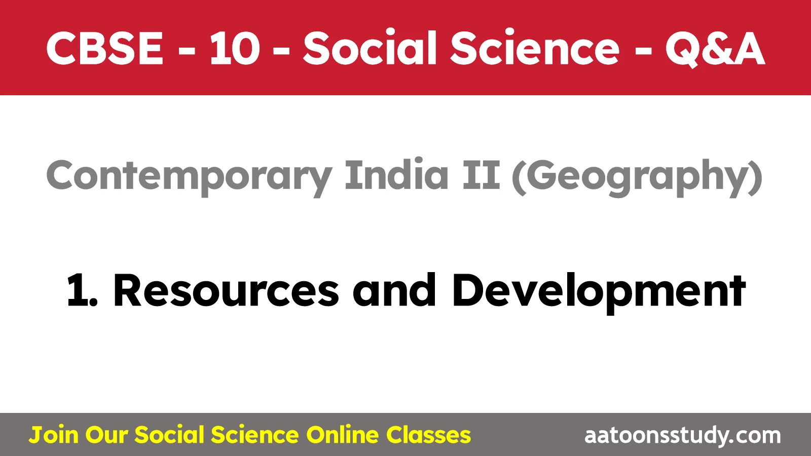 Resources and Development