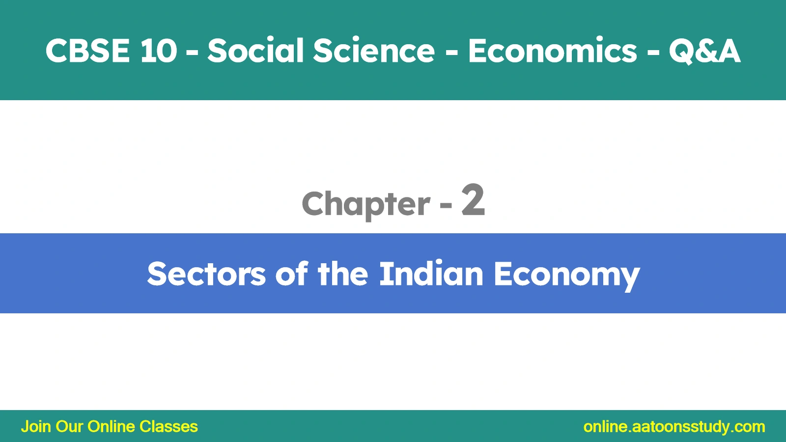 Sectors of the Indian Economy