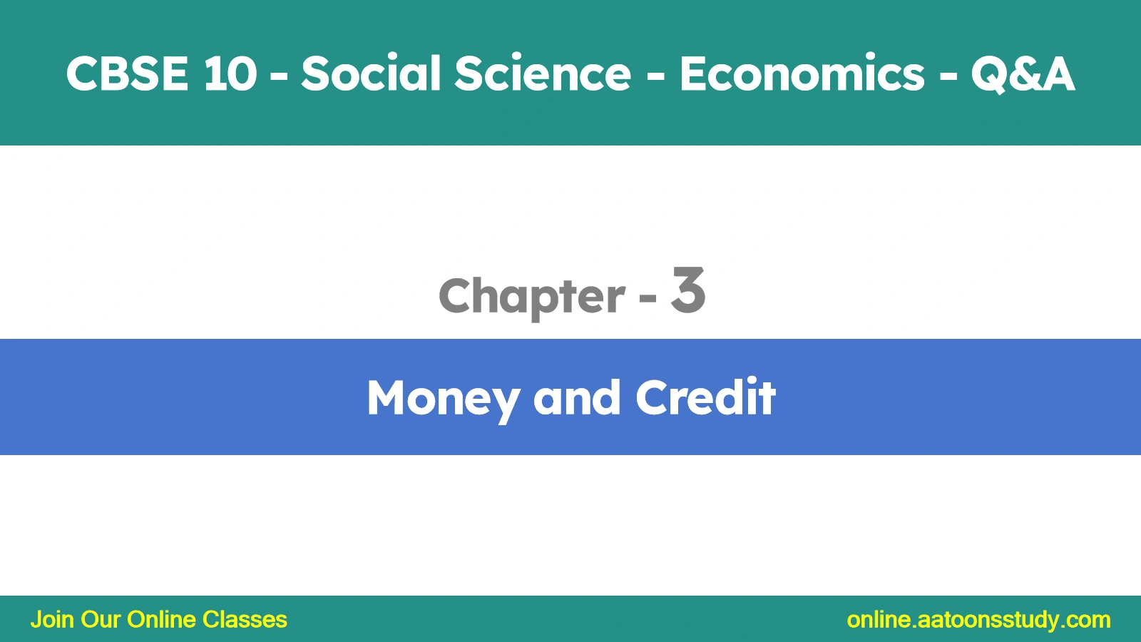 Money and Credit
